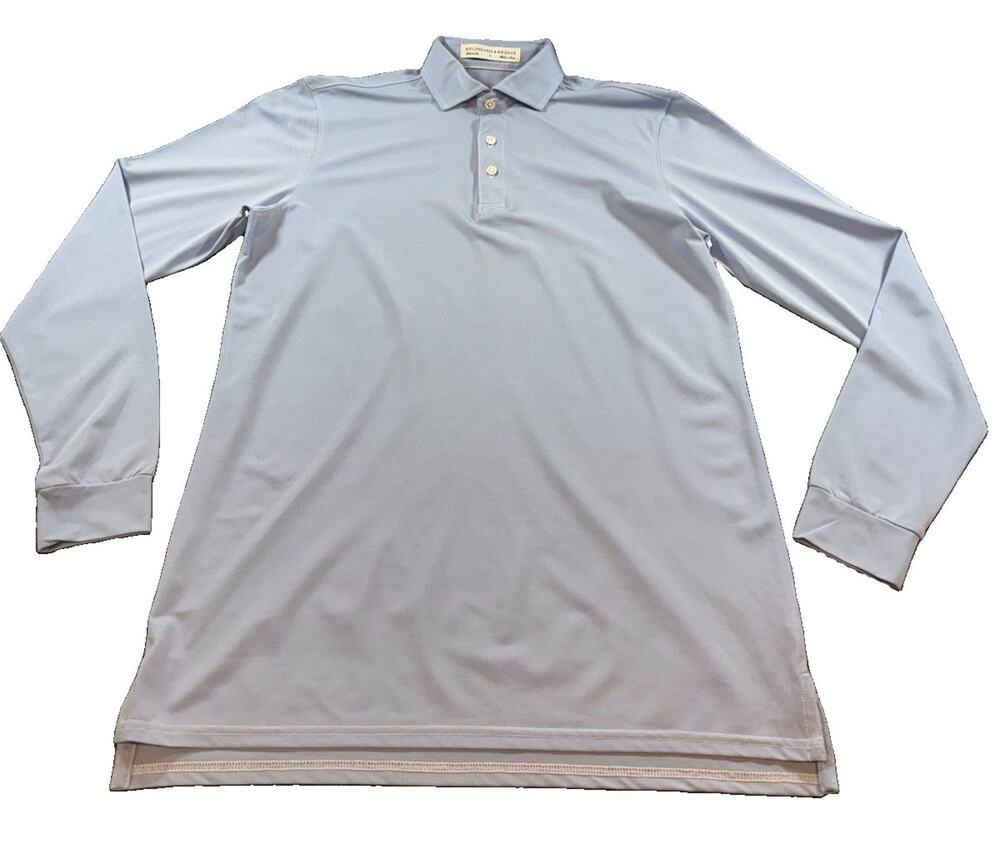 Holderness & Bourne The Guilford Long Sleeve Golf Polo Shirt Light Blue Men’s S